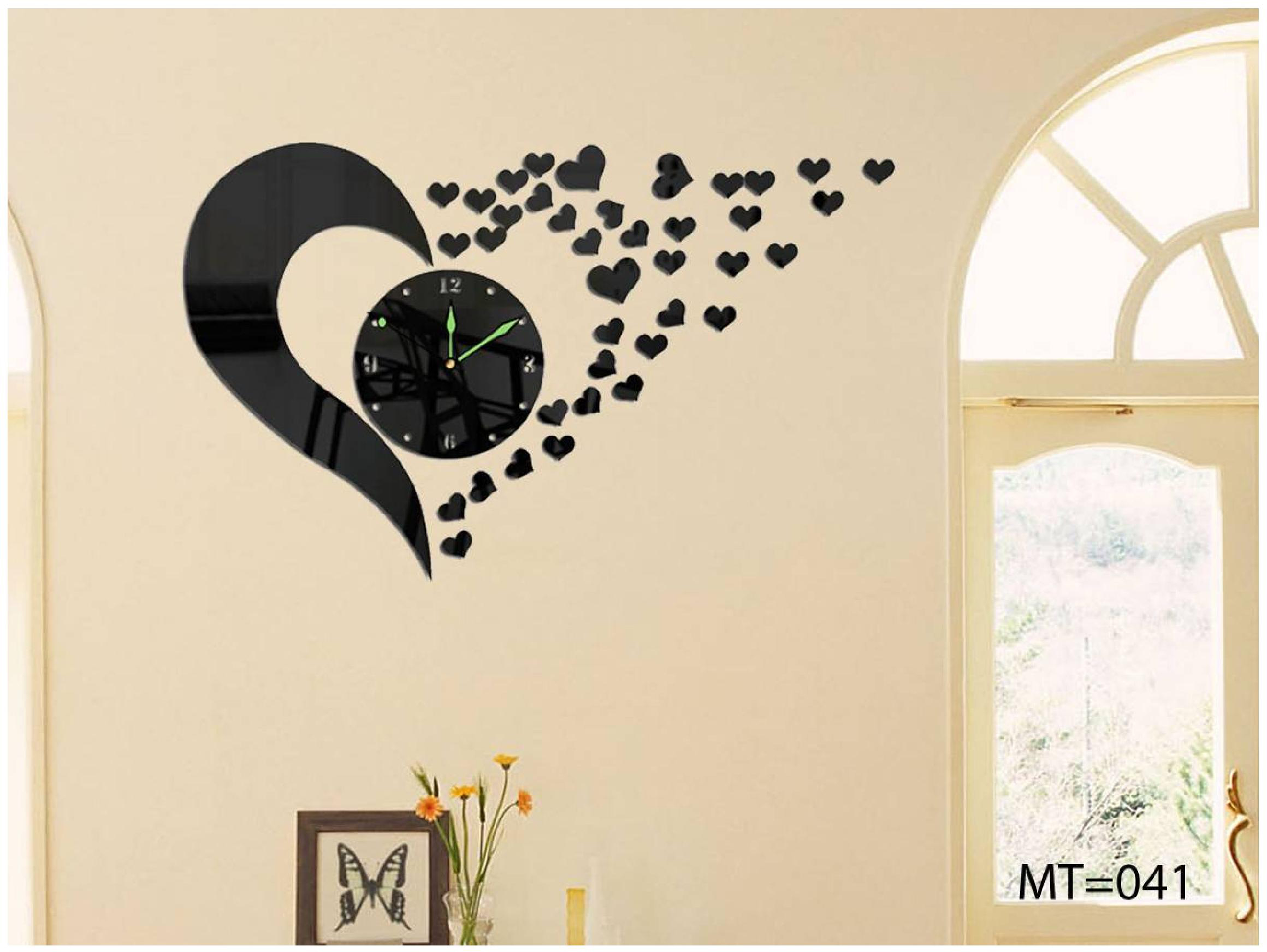 Half Heart With Countless Heart Acrylic Wall Clock The Crazy